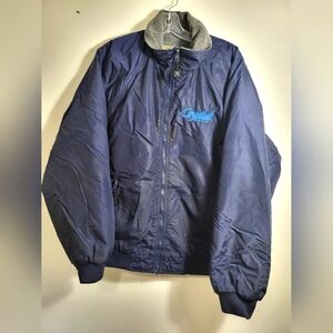 Wear Guard blue work jacket with gray fleece interior    men's L  #2352